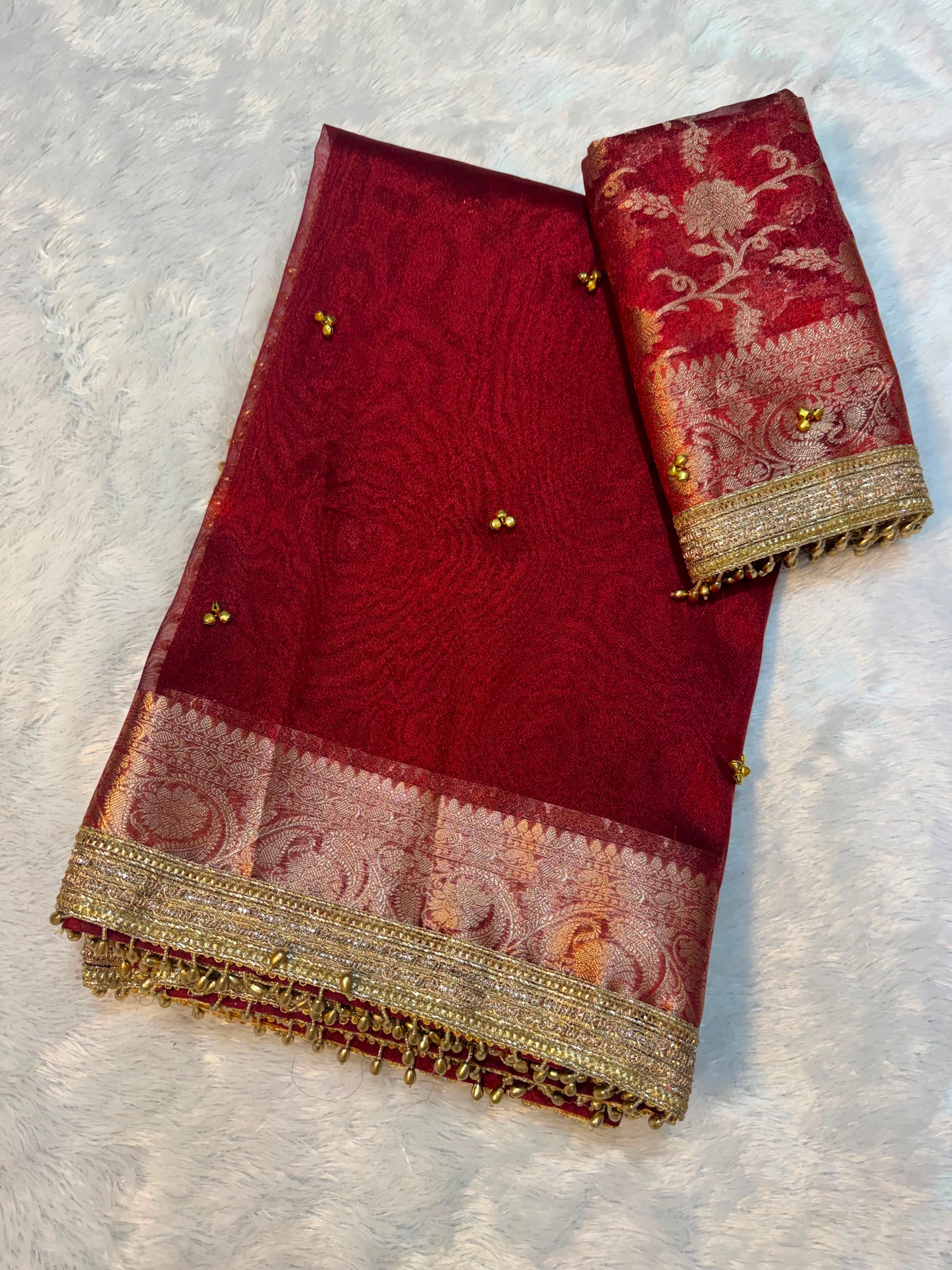 Viral Ghungroo Saree in tissue Silk fabric
