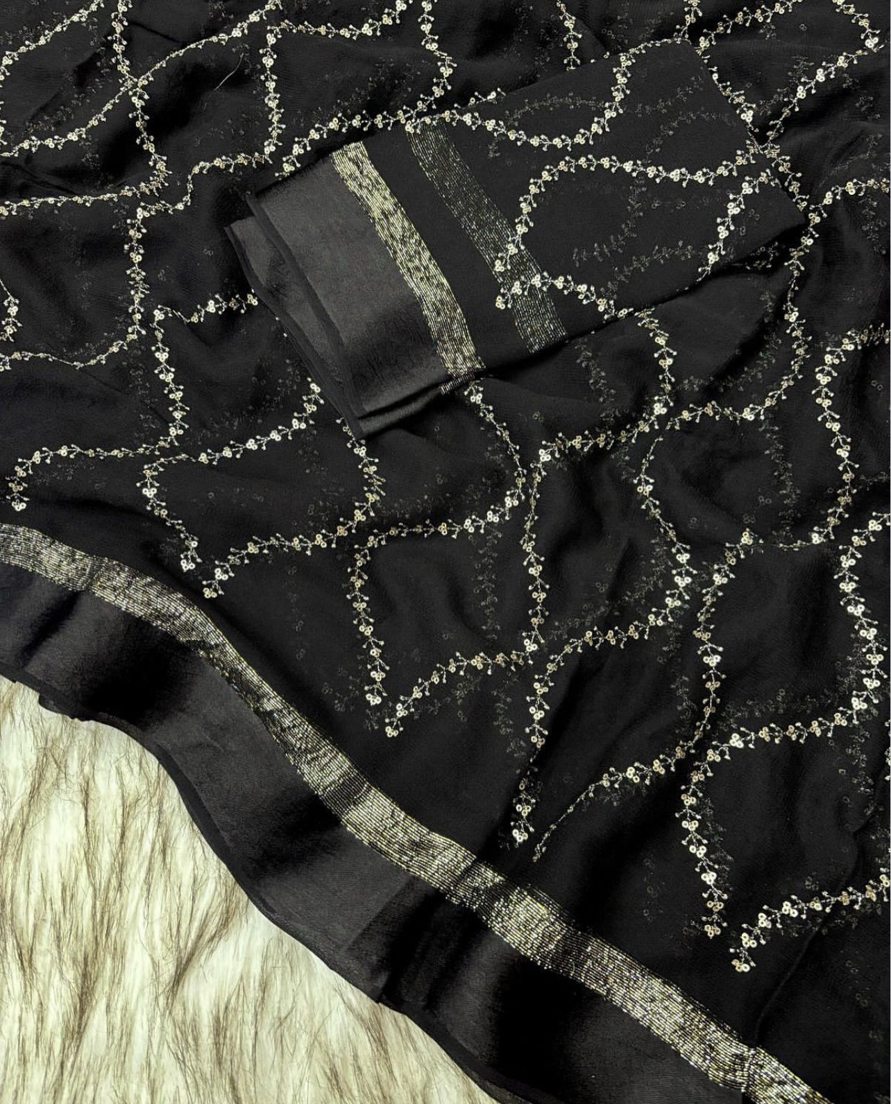 Pure Viscose Georgette Saree