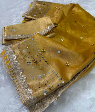 Premium tissue Ghoongru saree