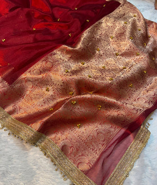 Viral Ghungroo Saree in tissue Silk fabric