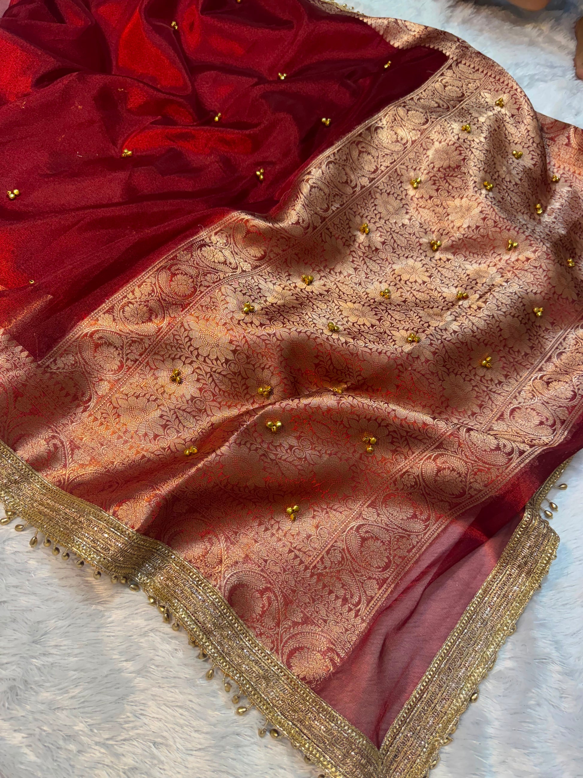 Viral Ghungroo Saree in tissue Silk fabric