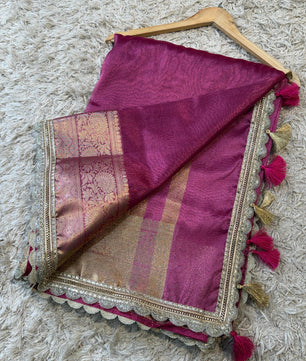 Banarasi Tissue lace border Saree