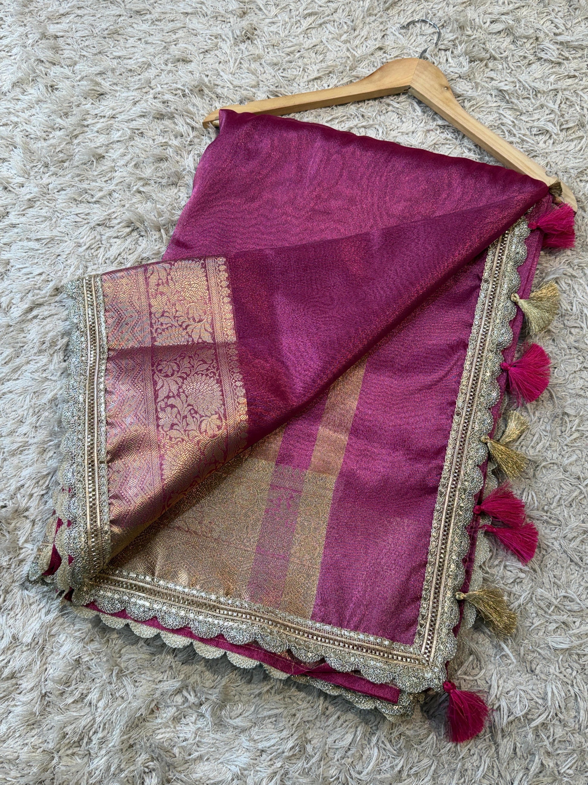 Banarasi Tissue lace border Saree