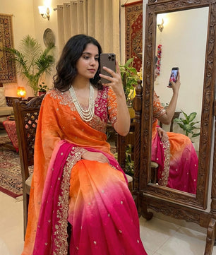 Soft Fandy satin saree