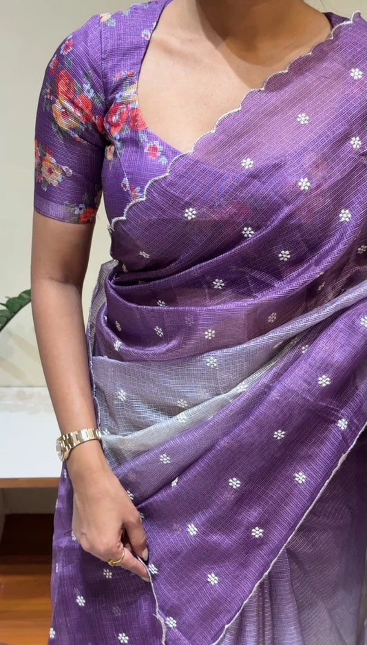 Orignal Doria saree with white butti