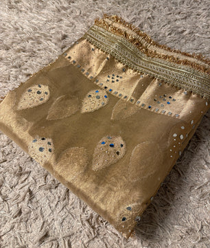Natural Colour Banarasi Katan Tissue Silk Saree