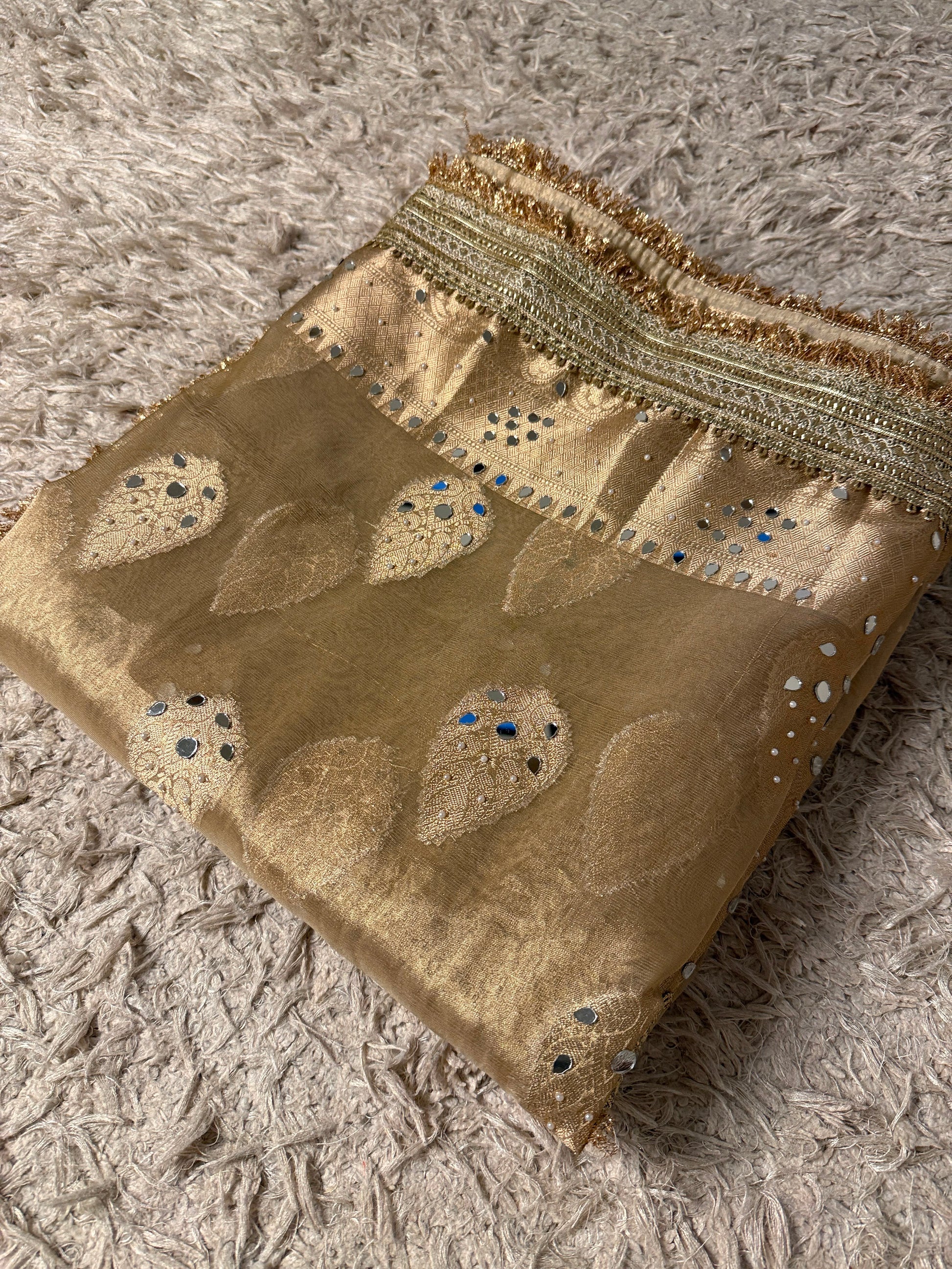Natural Colour Banarasi Katan Tissue Silk Saree