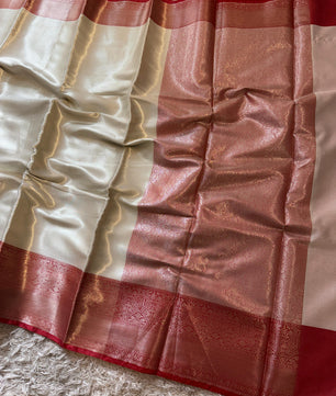 Kanjeevaram Banarasi Broacade Semi Katan Tanchui Silk Saree