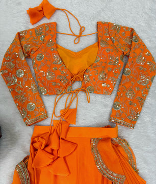 Beautiful faux Georgette ready to wear saree