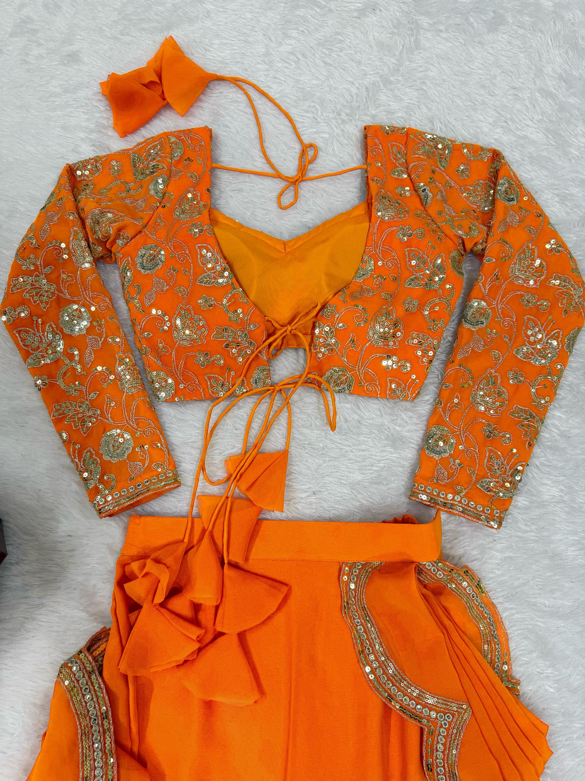 Beautiful faux Georgette ready to wear saree