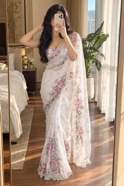 *Pure soft teby silk saree with beautiful digital prints