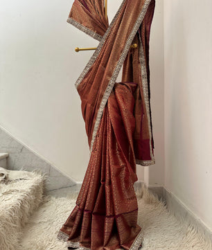 Authentic kanjivaram brocade tissue saree
