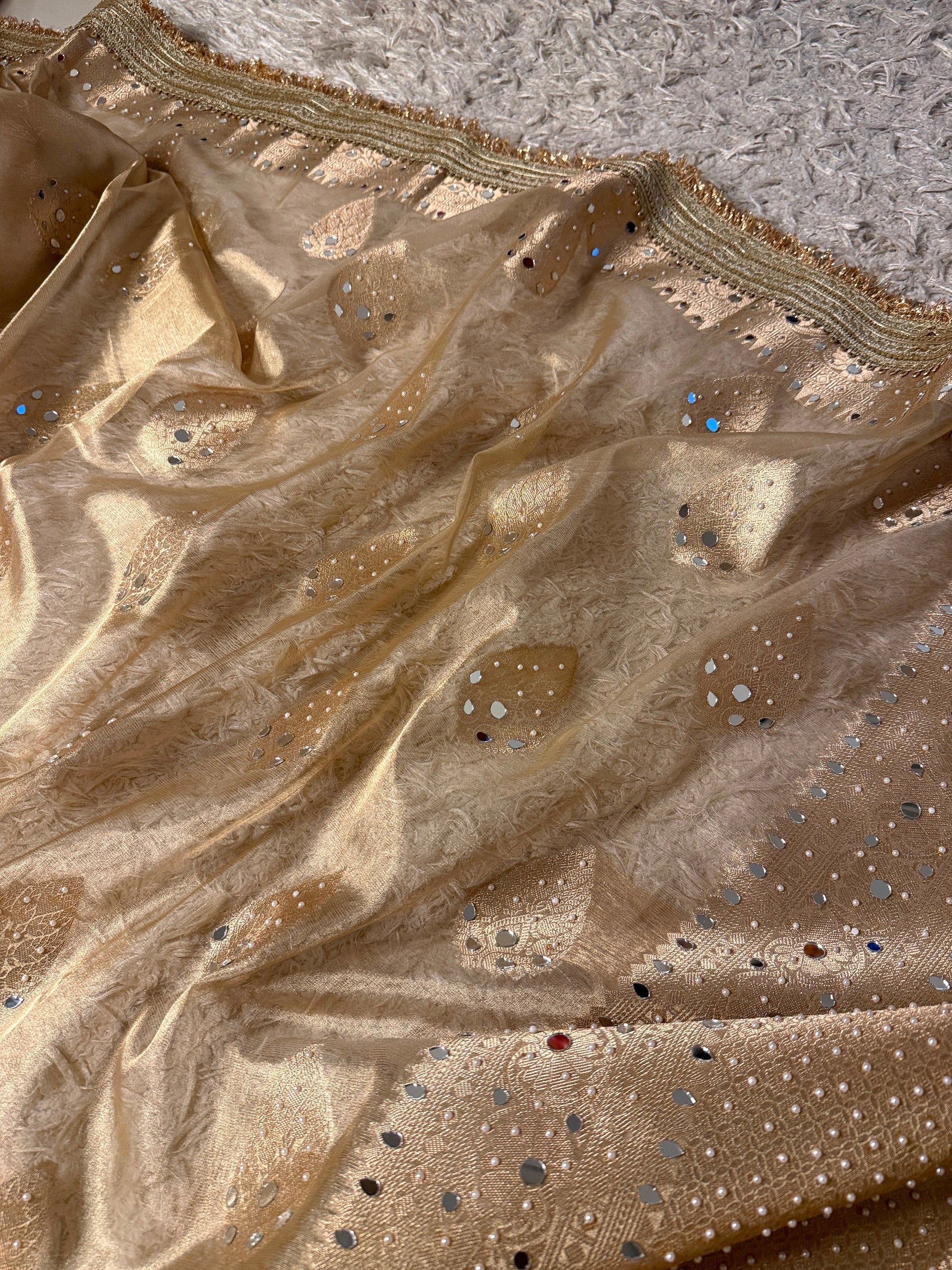Natural Colour Banarasi Katan Tissue Silk Saree