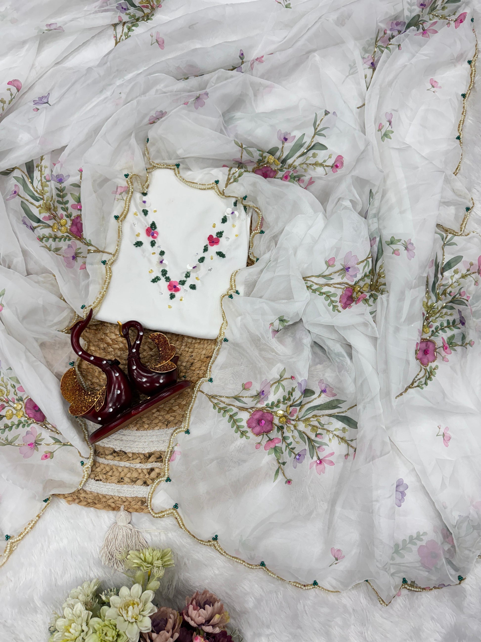 Fresh Arrival – Handwork Elegance Saree￼