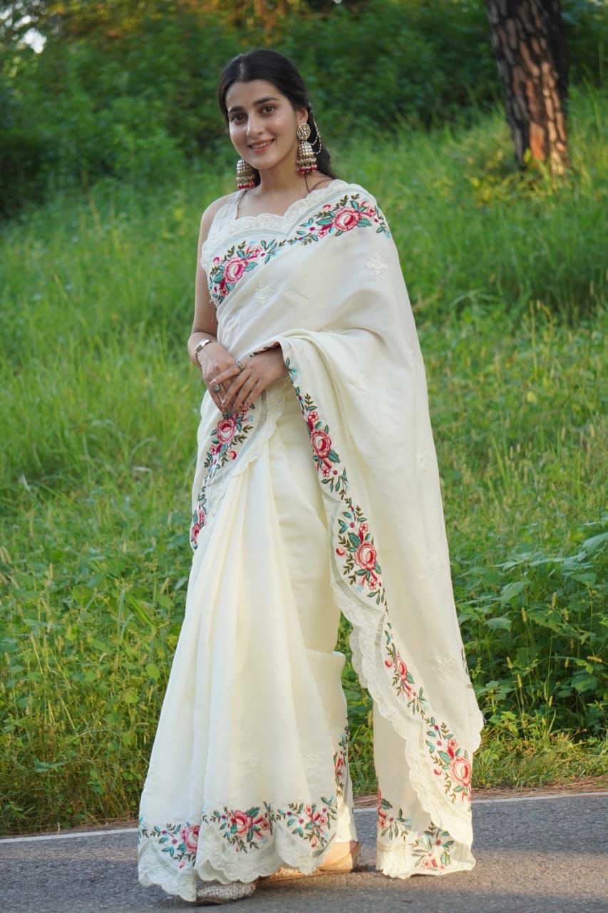 Pure Tussar Silk Saree in a beautiful solid shade