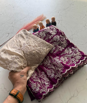 Primium Pure HO SILK with codding Work and scalp Borde