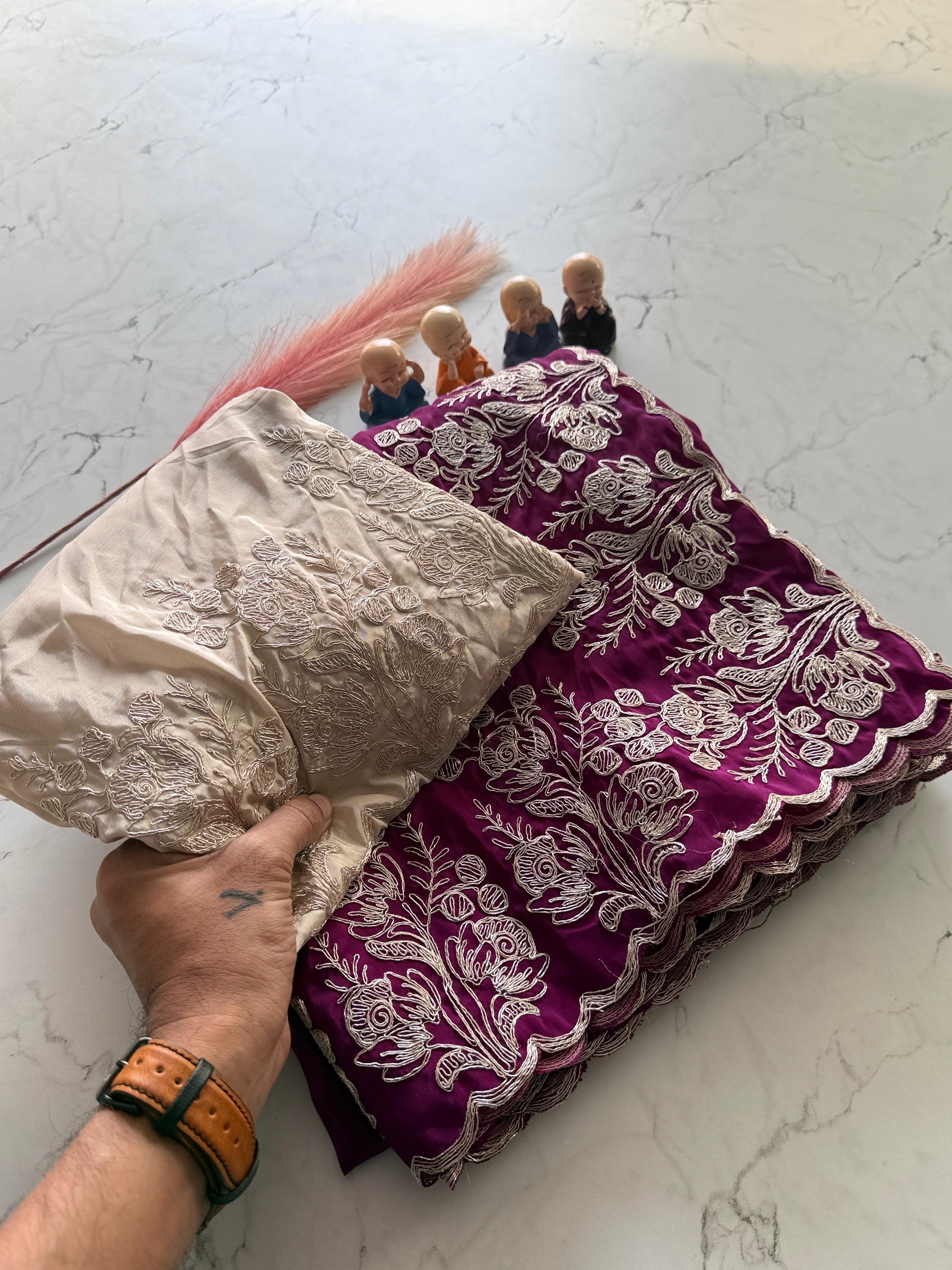 Primium Pure HO SILK with codding Work and scalp Borde