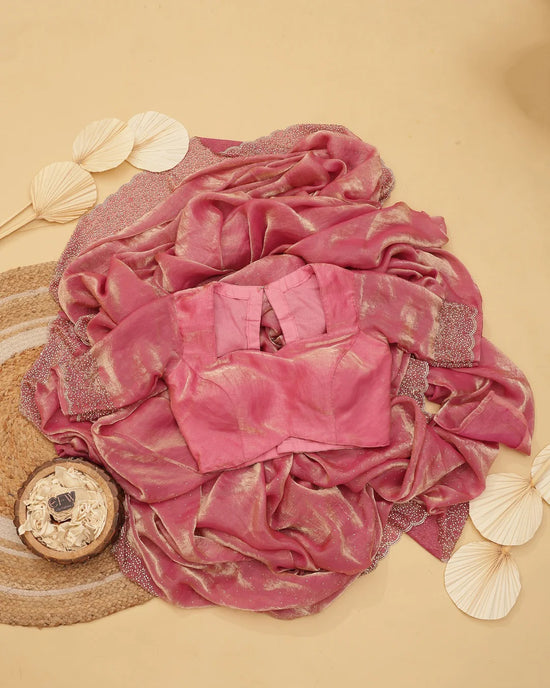 Beautiful saree in space silk fabric