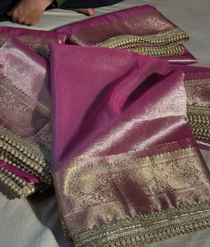 Janhavi Kapoor Inspired Saree in banarasi tissue silk