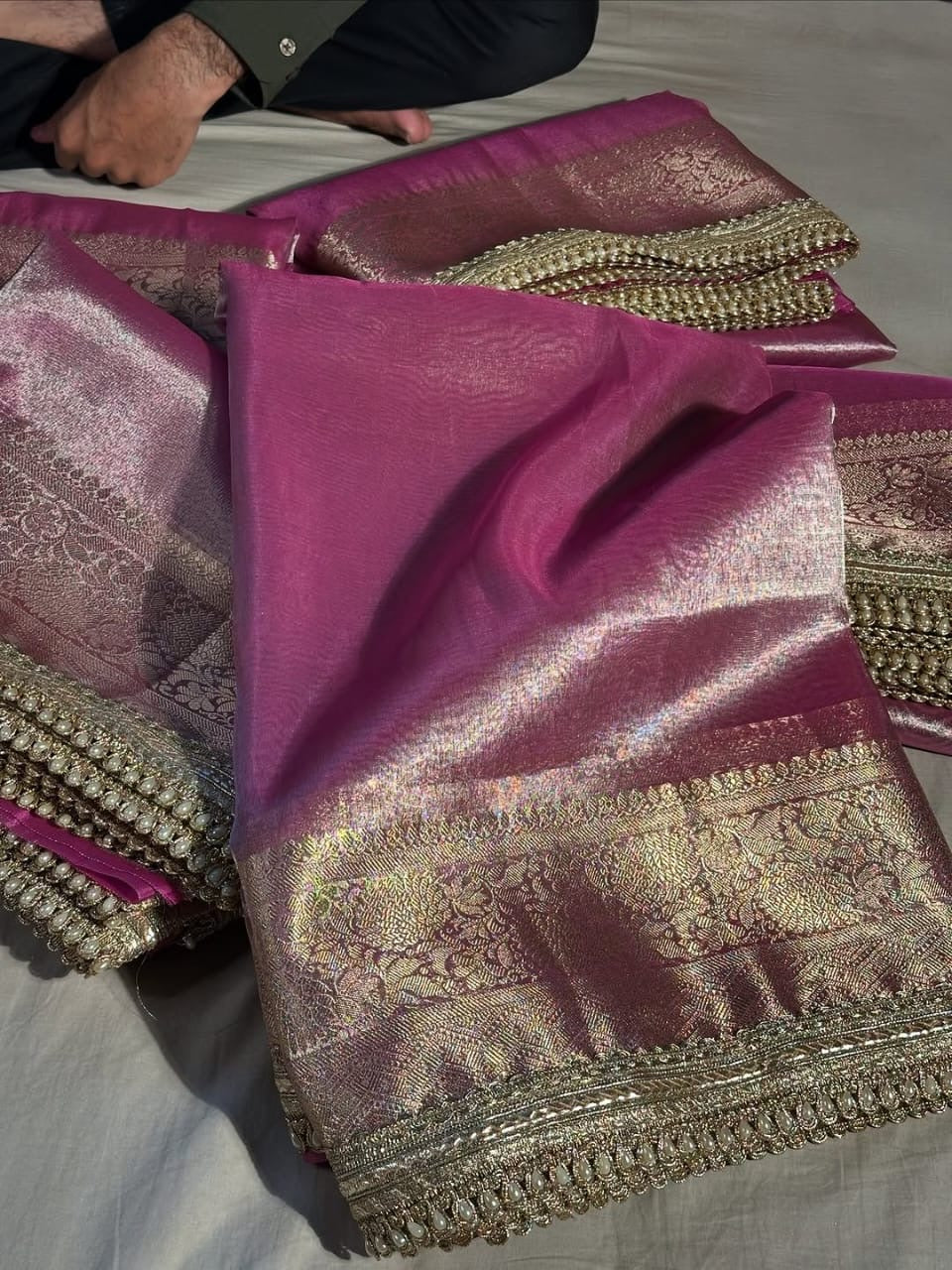 Janhavi Kapoor Inspired Saree in banarasi tissue silk
