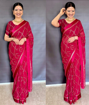 Pure Viscose Georgette Saree
