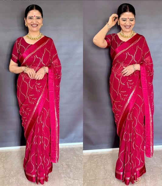 Pure Viscose Georgette Saree