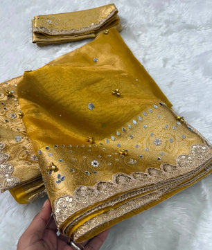 Premium tissue Ghoongru saree