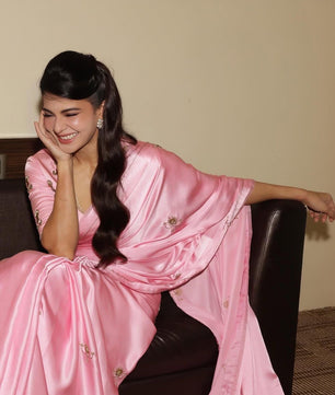 Soft silk saree cover with beautiful handwork all over and usntitch silk blouse