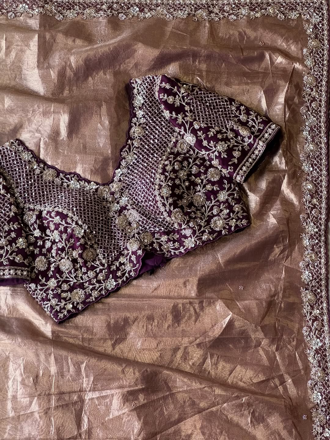 Stunning Pure Soft Designer metallic Silk Saree