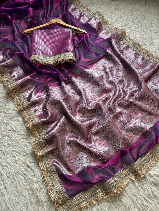 Banarasi soft  maharani glass tissue silk