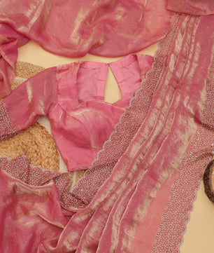 Beautiful saree in space silk fabric