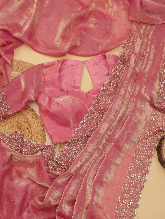 Beautiful saree in space silk fabric