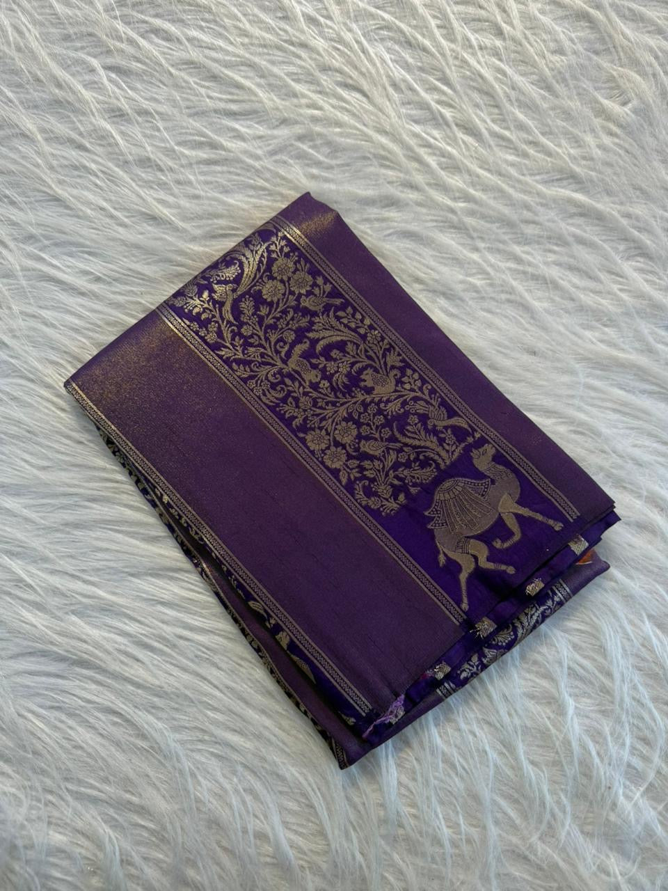 Pure Soft Banarasi Tissue Zari Silk Weaving Saree