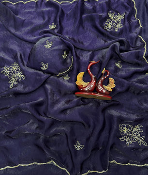 Soft Space Silk Saree with handwork