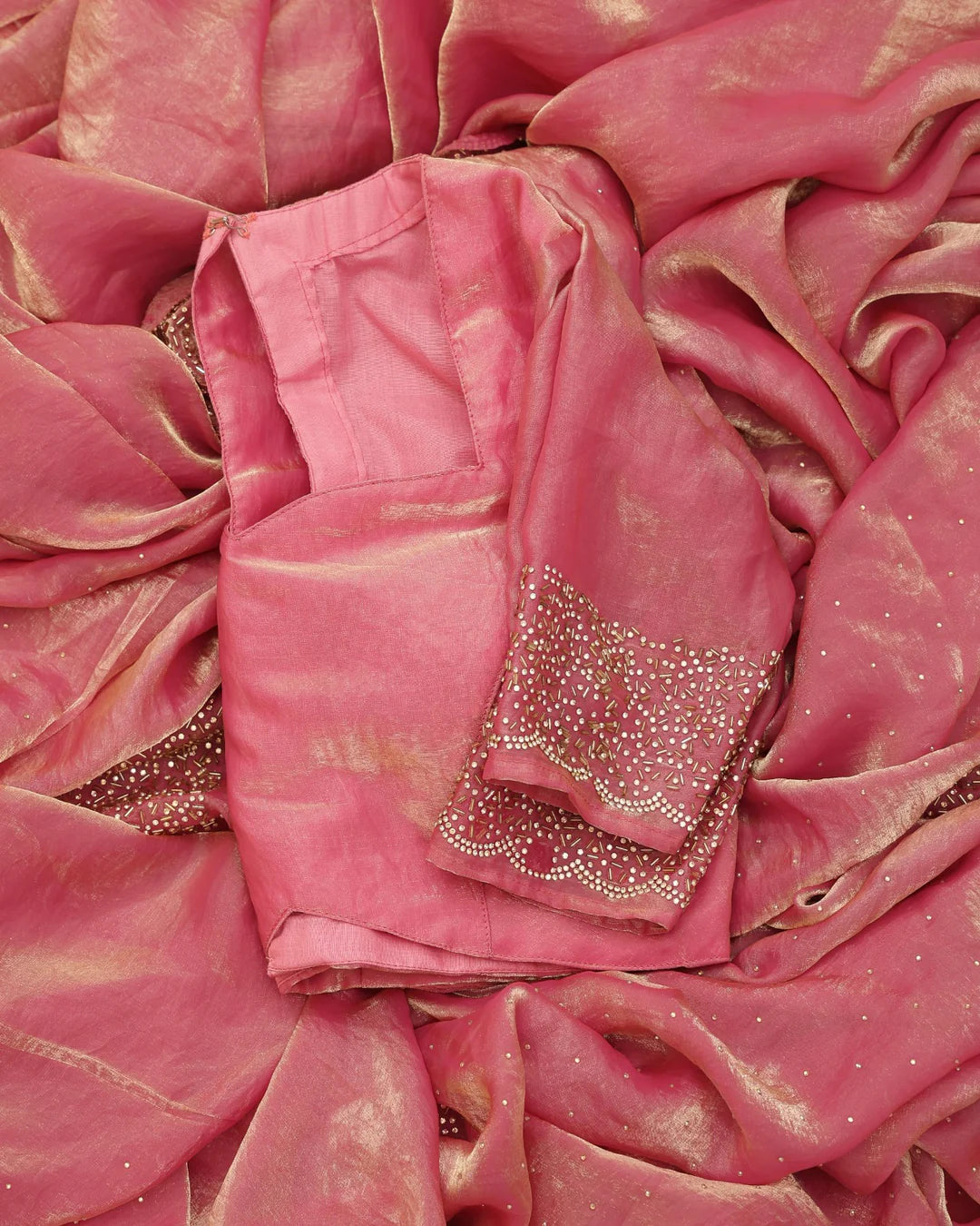 Beautiful saree in space silk fabric