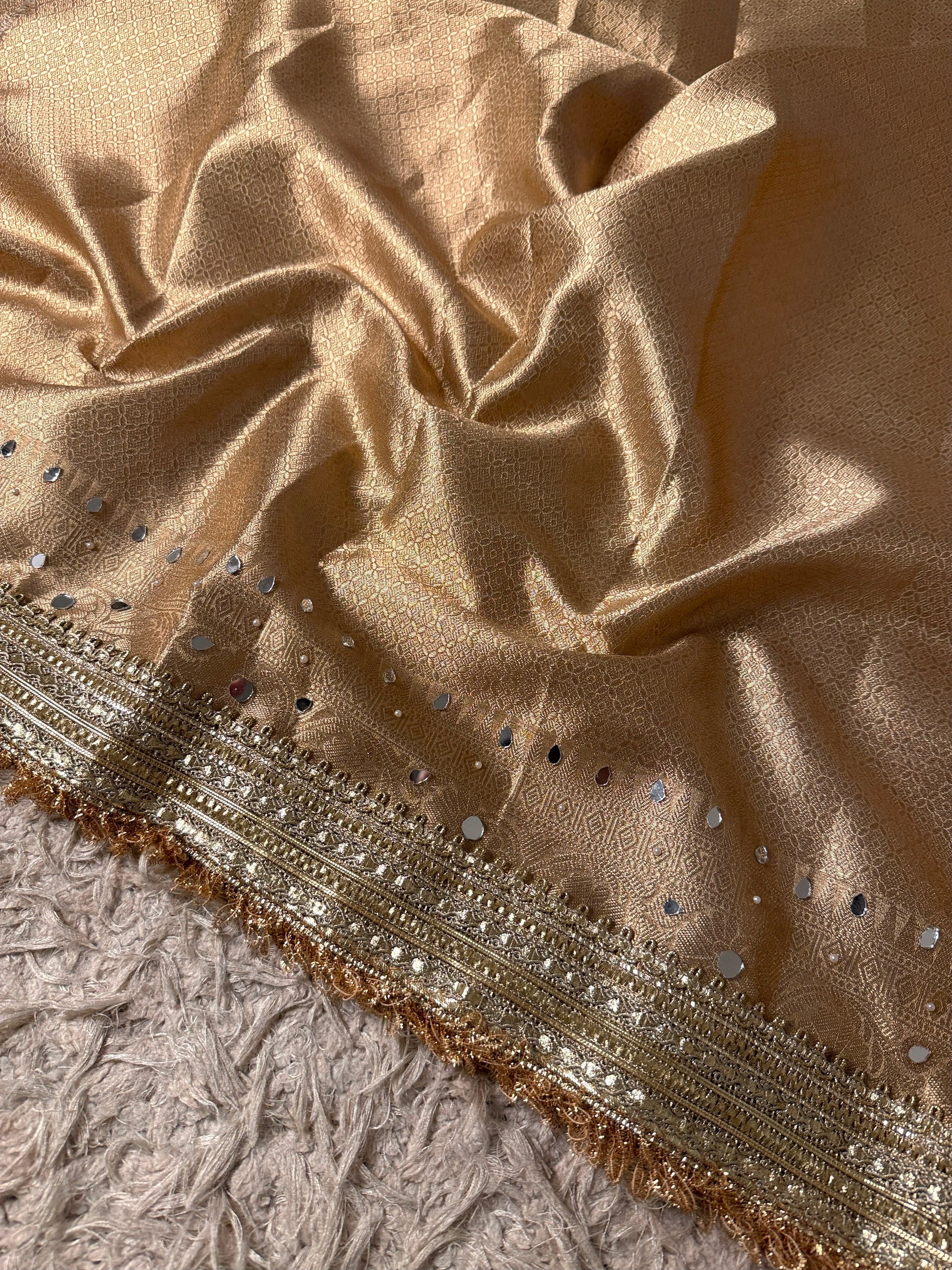 Natural Colour Banarasi Katan Tissue Silk Saree