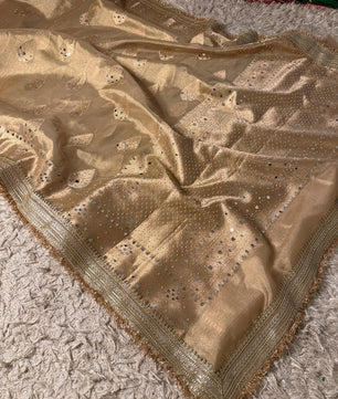 Natural Colour Banarasi Katan Tissue Silk Saree