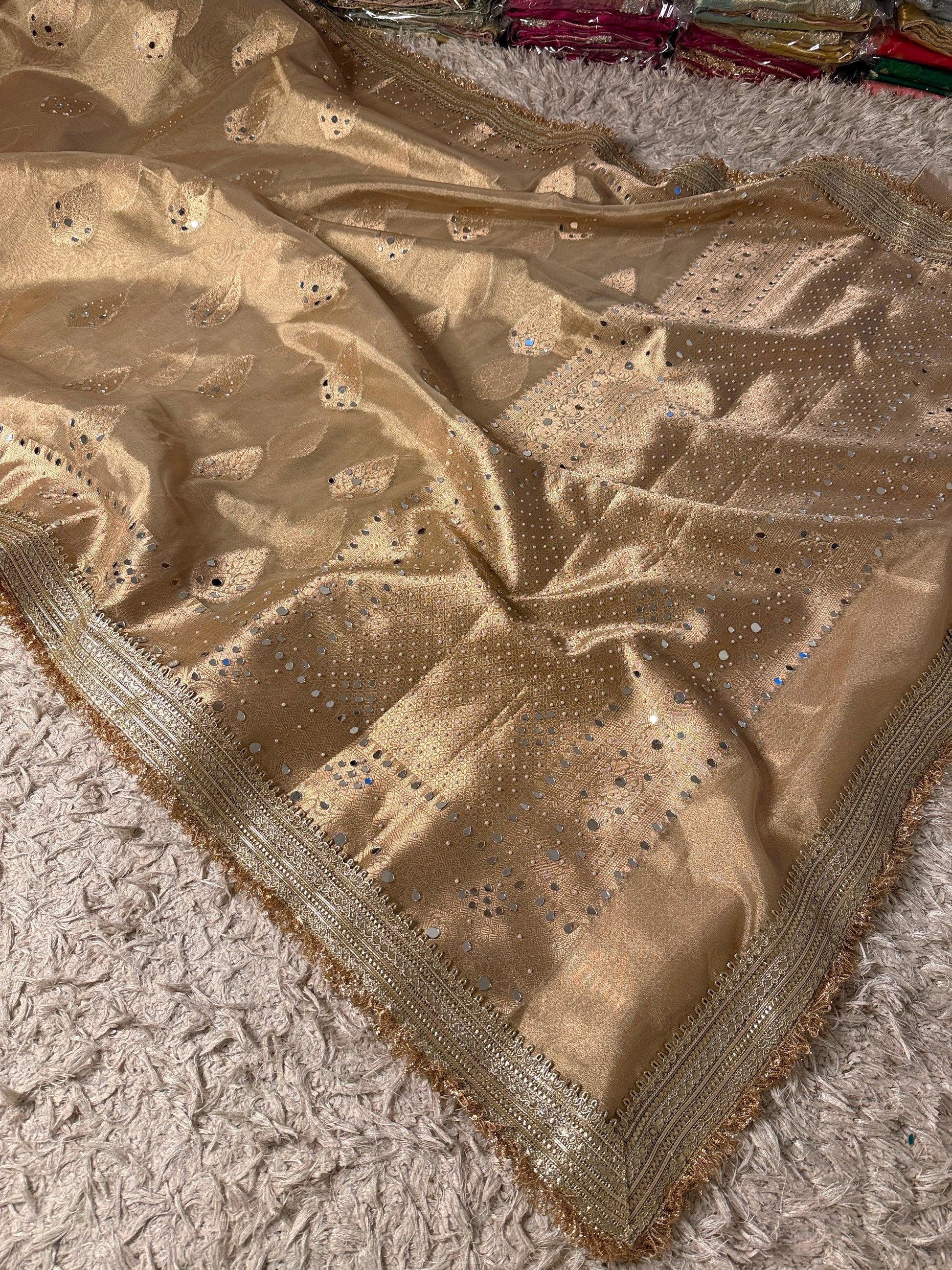 Natural Colour Banarasi Katan Tissue Silk Saree