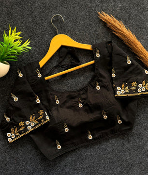 Beautiful handwork all over front nd sleves with designer handwork in blouse