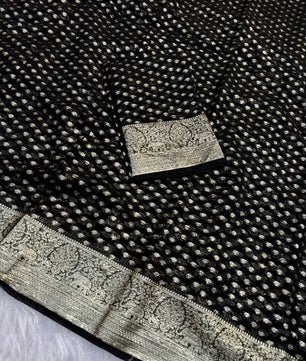 Pure Viscose Georgette Saree With Fancy Zari