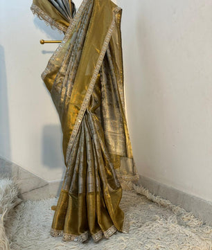 Authentic kanjivaram brocade tissue saree