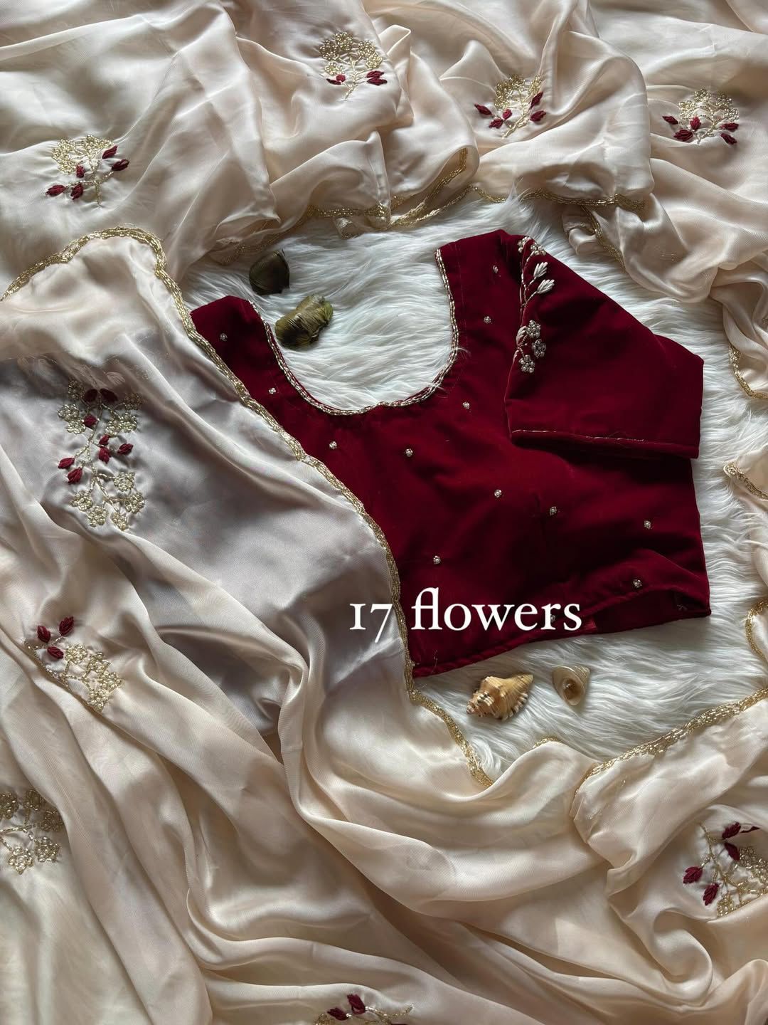 Soft rangoli silk saree with beautiful handwork cover with hand thread work and Unstich velvet blouse with handwork