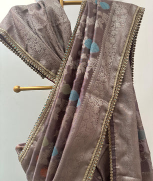 Premium tissue mina jaal saree