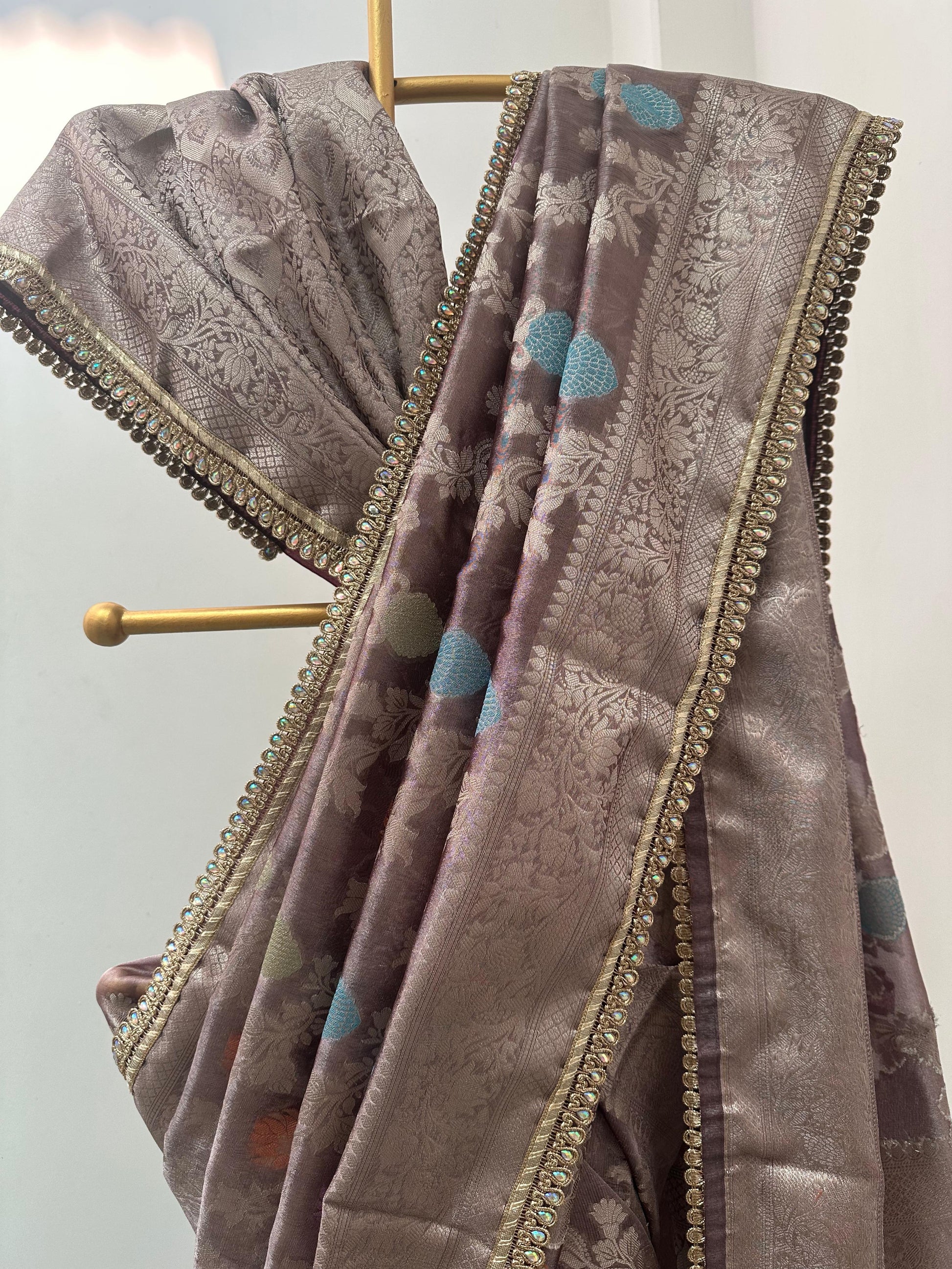 Premium tissue mina jaal saree