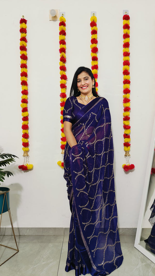 Pure Viscose Georgette Saree