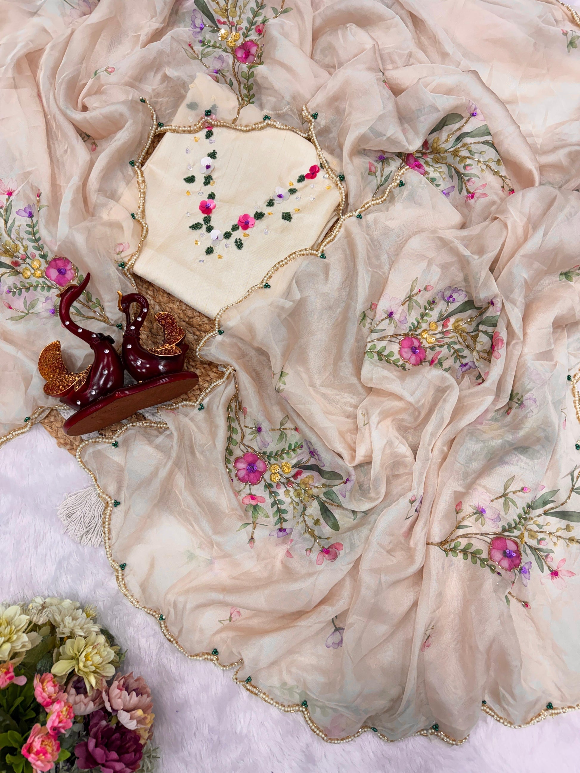 Fresh Arrival – Handwork Elegance Saree￼