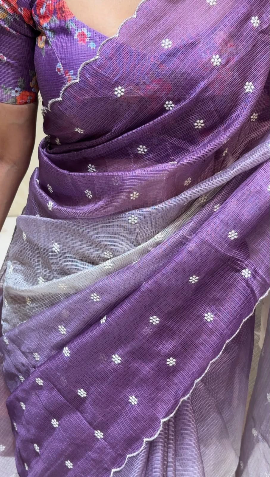 Orignal Doria saree with white butti