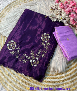 Premium saree in soft shine silk fabric
