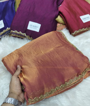 Most viral saree in Fandy silk fabric