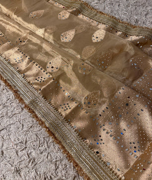 Natural Colour Banarasi Katan Tissue Silk Saree